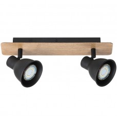 Φωτιστικό Σποτ 2xGU10 230V Μαύρο-Ξύλο 955RIKO2